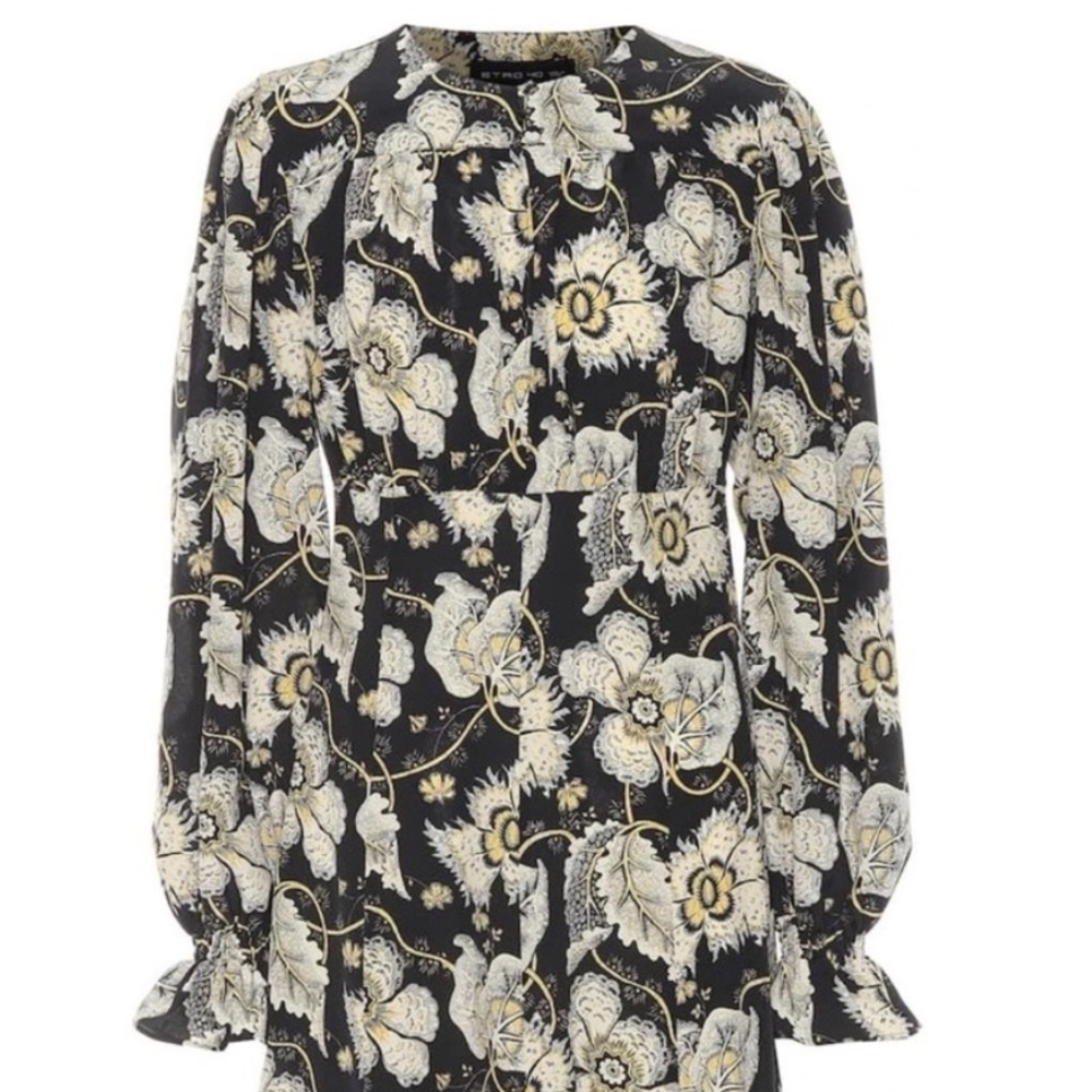 ETRO Floral Silk Mini Dress size 44 fits an 8 or 10 Like New